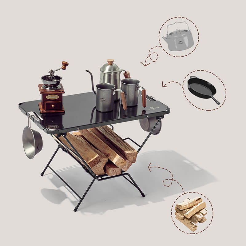 Table avec support pour bois de chauffage - Image 9